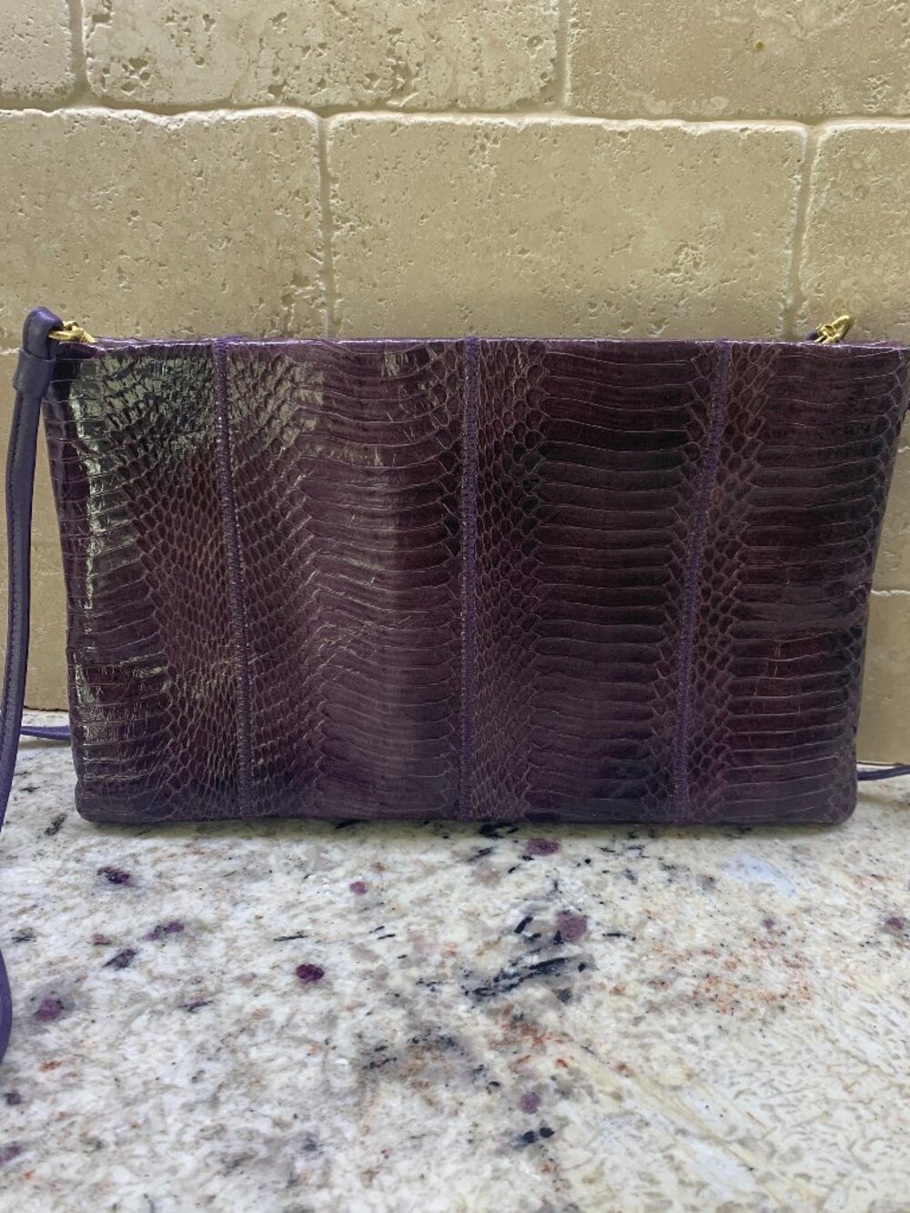 Snakeskin Clutch Removeable Crossbody Strap Giani Bernini